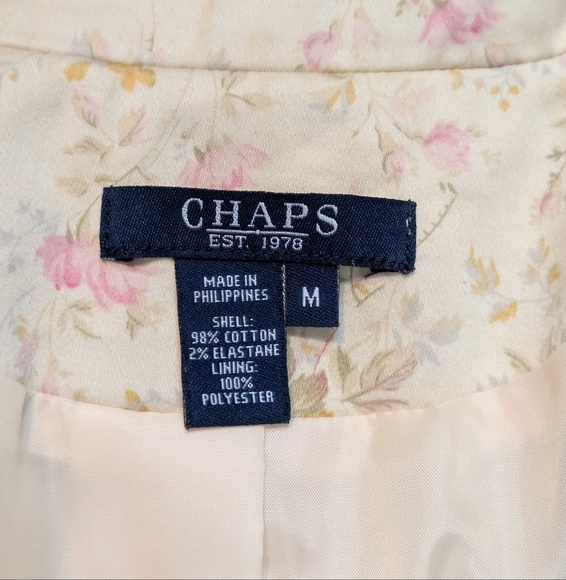 Chaps Y2K Floral Blazer Pearl Button Jacket - Picture 7 of 8